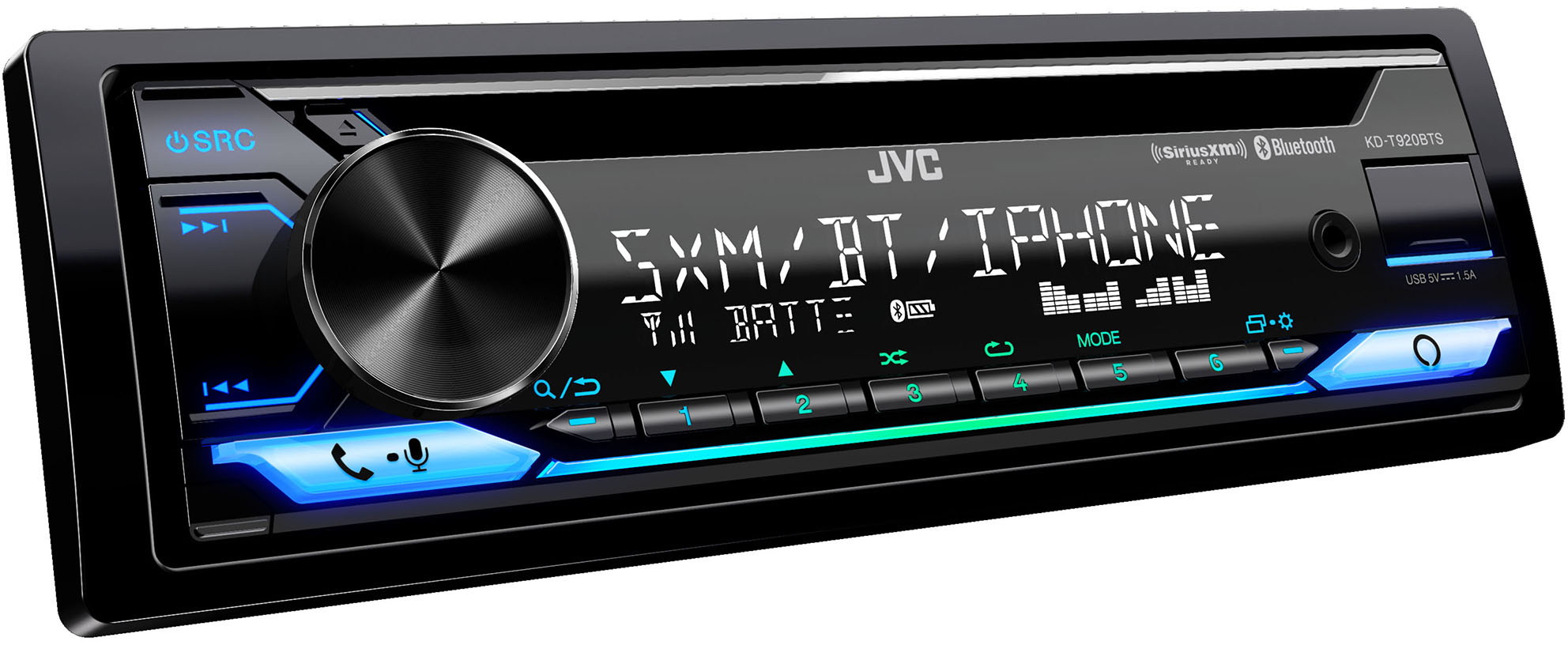 2026 JVC – Bluetooth CD Receiver with Alexa Built-In and USB Rapid Charge, Satellite Rado Ready – Black