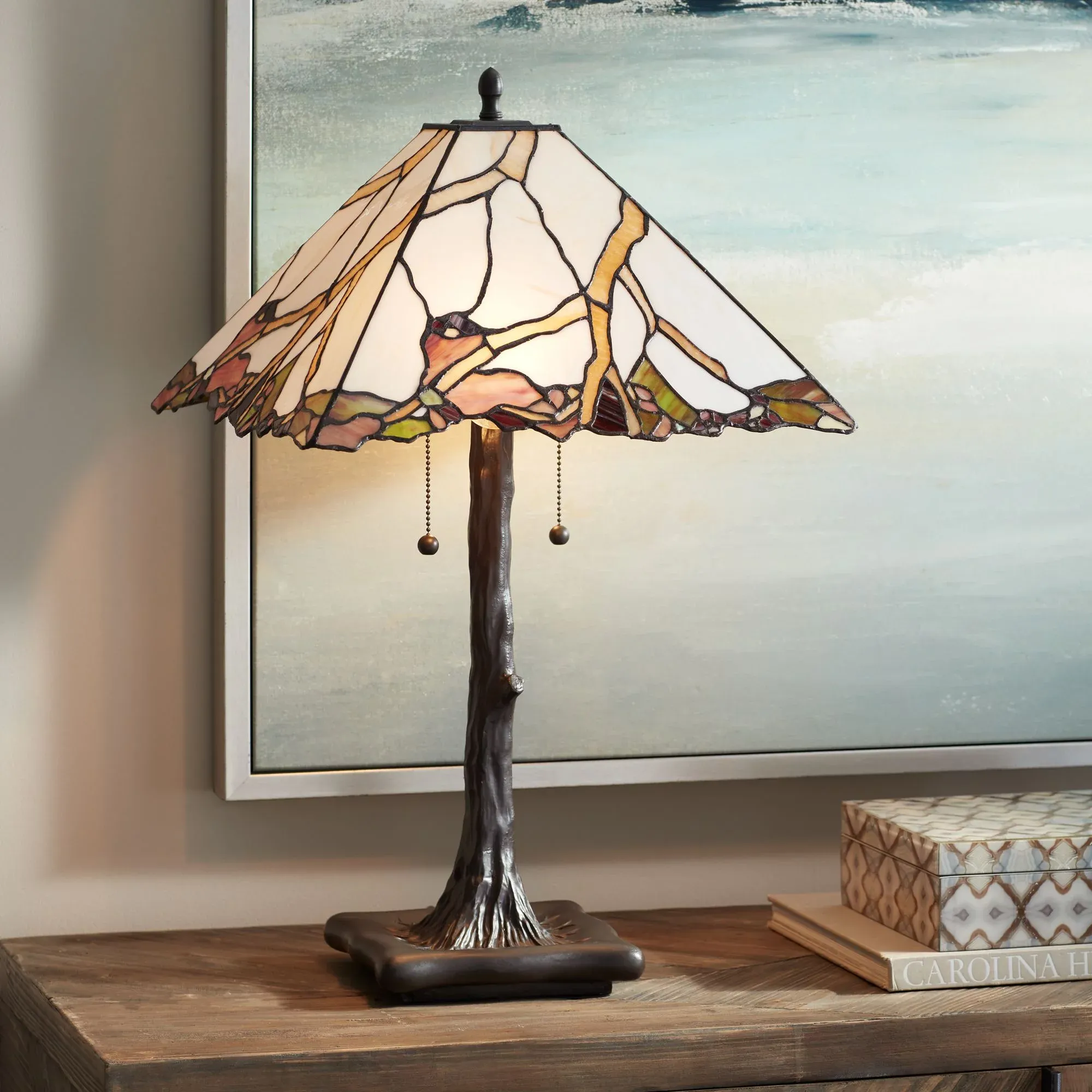 Robert Louis Tiffany Cherry Rustic Table Lamp 26