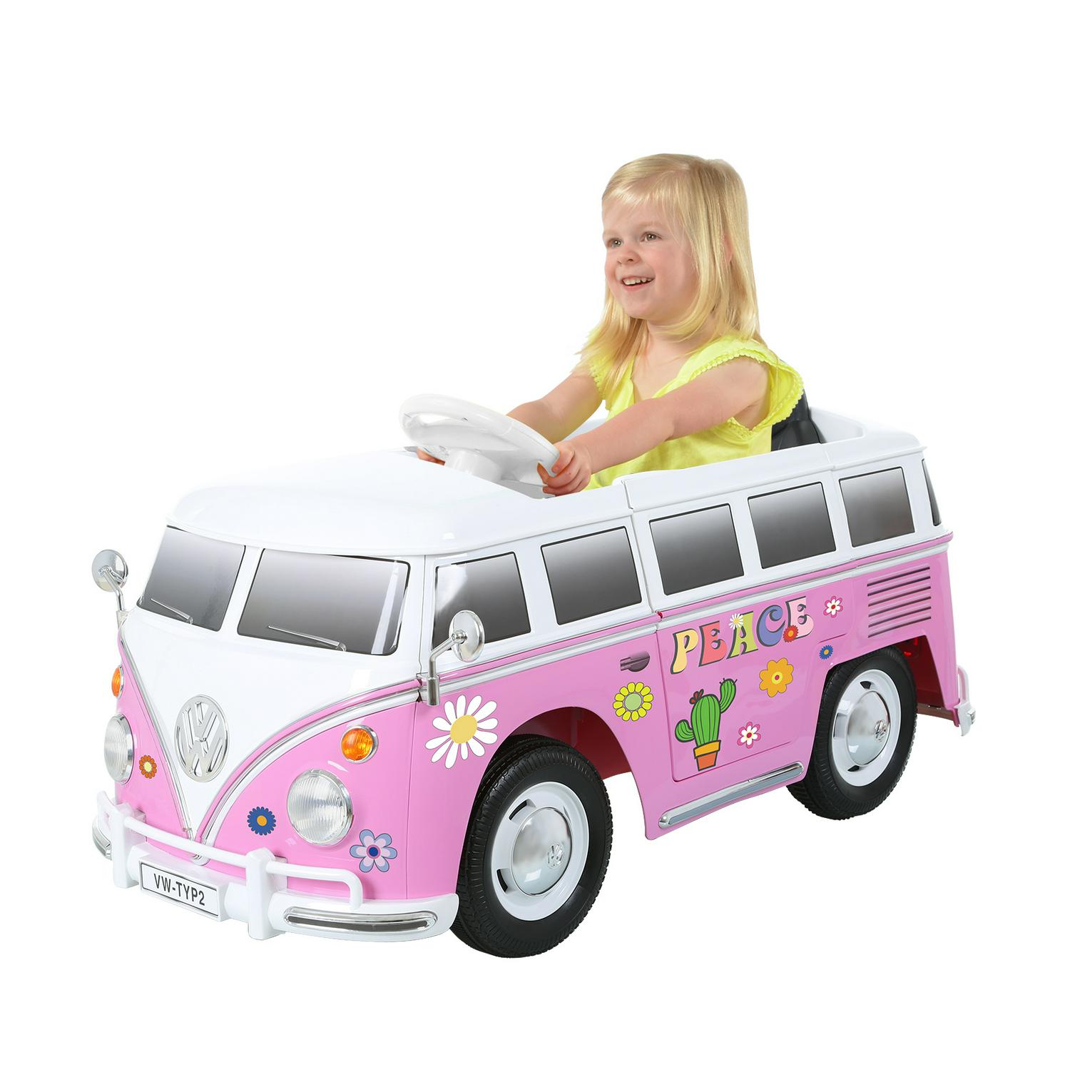 2026 Rollplay 6V VW Type 2 Bus Ride-on Battery Powered Toy Car, Pink