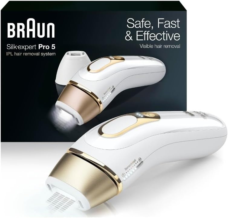 2026 Braun Silk Expert Pro5 IPL Hair Removal Device for Women & Men – Lasting Hair Regrowth Reduction  Virtually Painless Alternative to Salon Laser Removal