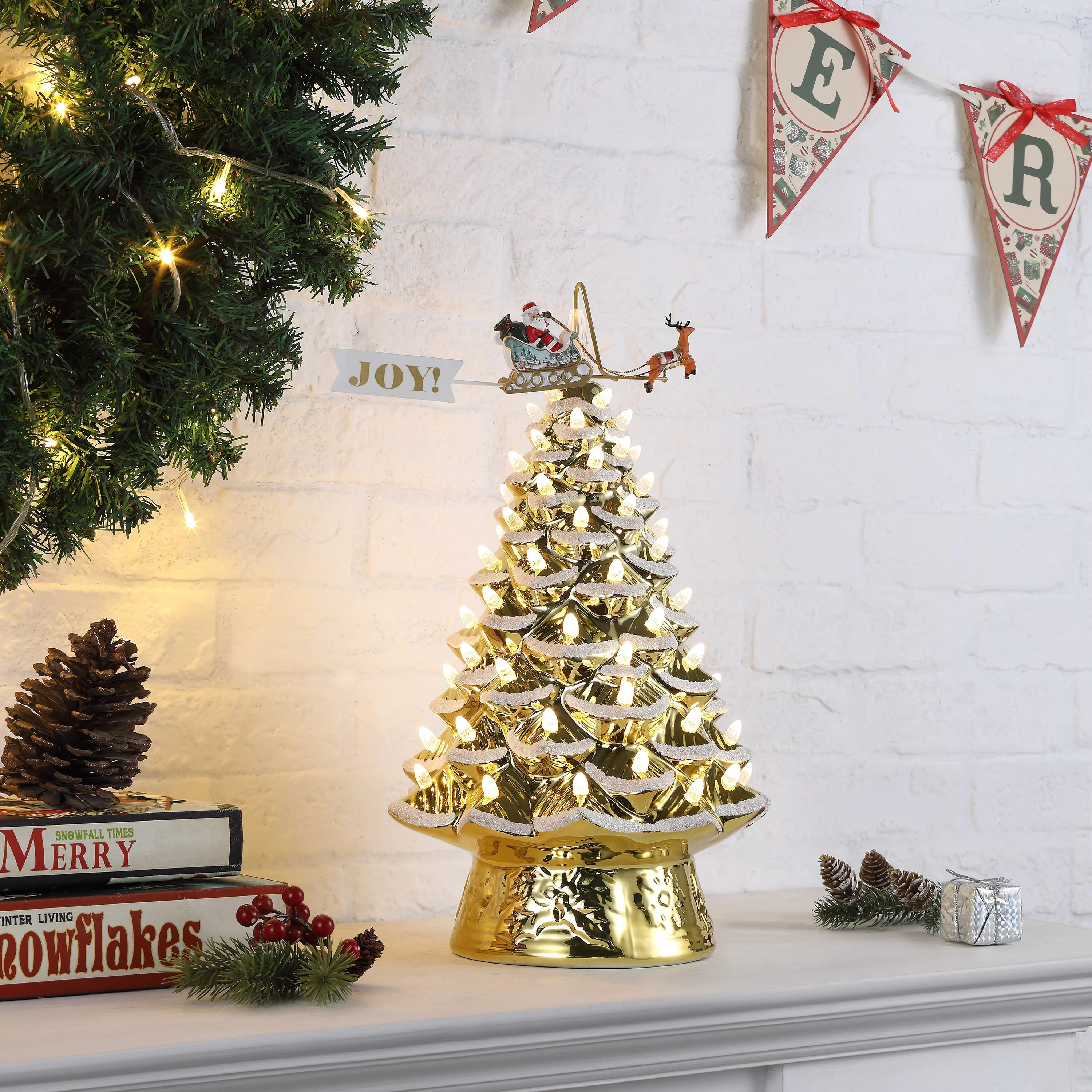 Mr. Christmas Gold Tree with Santa and Sleigh  16