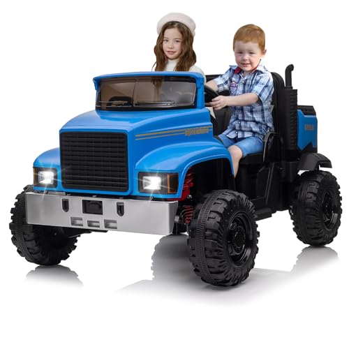 Garvee Ride On Truck for Kids 24V Ride On Car with Remote Control Electric UTV Vehicles with Dump Bed, 4WD Power 4x200W Motors,4xSpring Suspension, 3 Speeds, 2 Seater