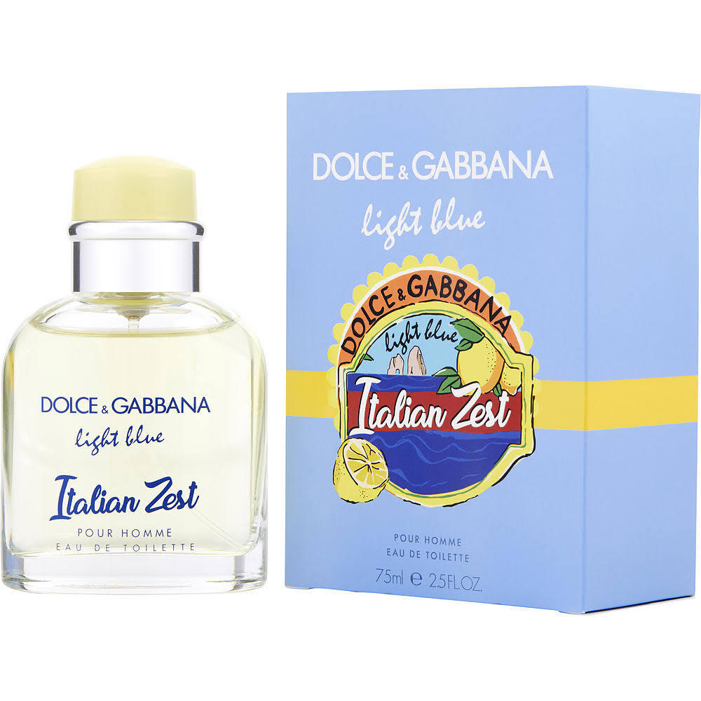 Dolce u0026 Gabbana Light Blue Pour Homme Italian Zest Eau De Toilette (EDT) 2.5oz (75ml) Spray