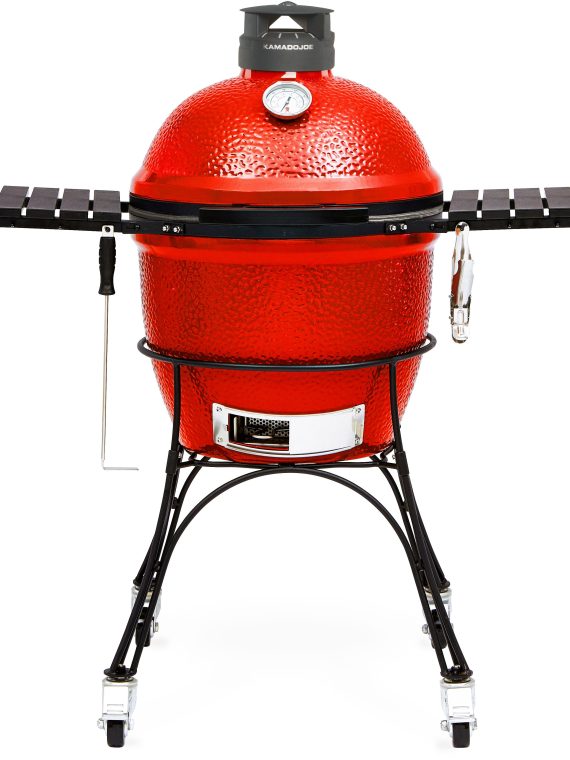 2026 KAMADO JOE – CLASSIC JOE II Charcoal Grill with cart and locking wheels – Blaze Red