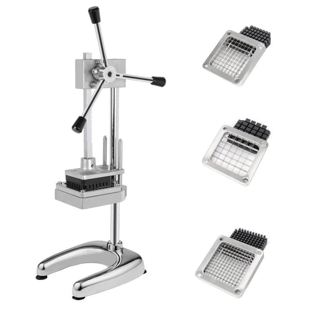 Commercial French Fry Cutter with 3 Sizes Blades