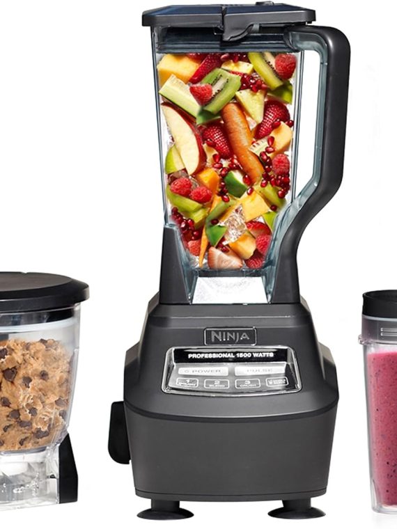 2026 Ninja BL770 Mega Kitchen System  1500W  4 Functions for Smoothies  Processing  Dough  Drinks & More  with 72-oz.* Blender Pitcher  64-oz. Processor Bowl  (2) 16-oz. To-Go Cups & (2) Lids  Black