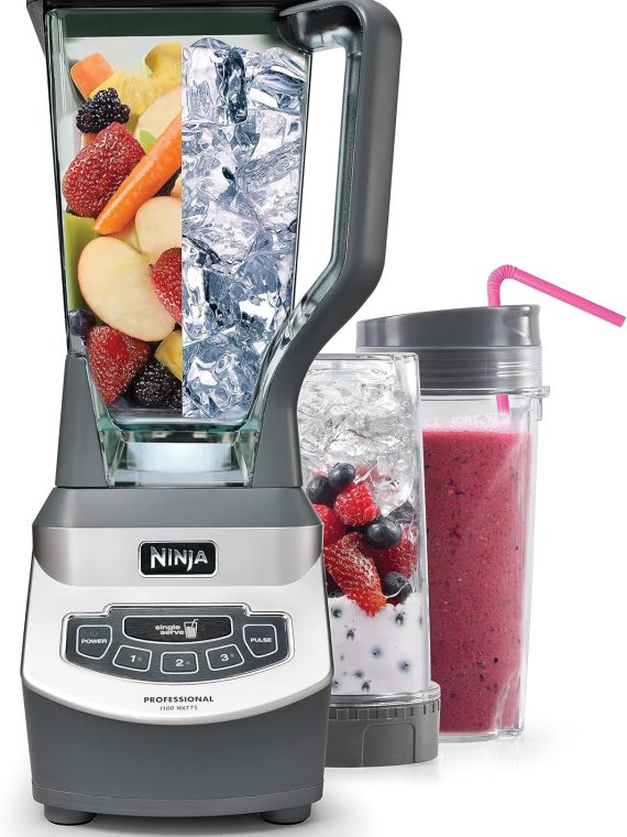 2026 Ninja BL660 Professional Compact Smoothie & Food Processing Blender  1100-Watts  3 Functions -for Frozen Drinks  Smoothies  Sauces  & More  72-oz.* Pitcher  (2) 16-oz. To-Go Cups & Spout Lids  Gray