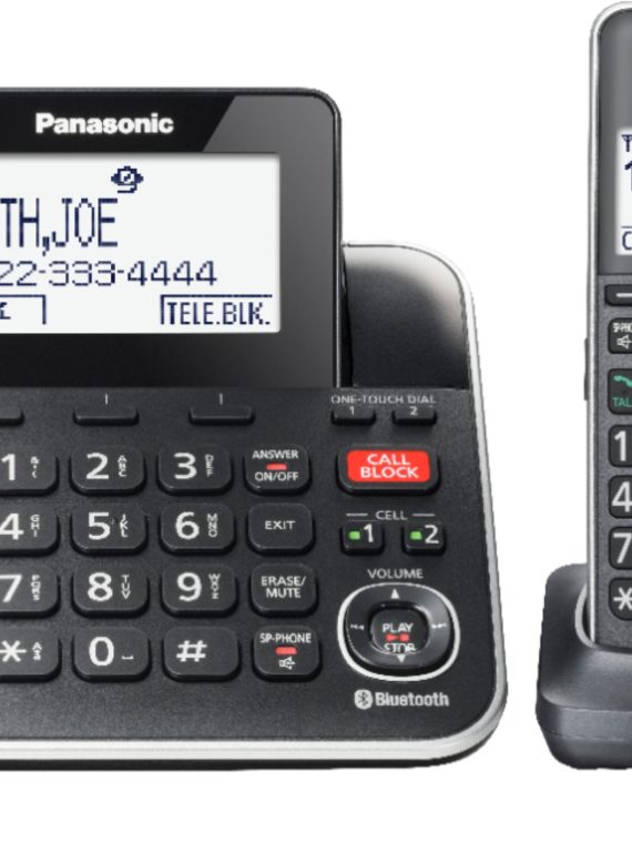 2026 Panasonic – KX-TGF882B Link2Cell DECT 6.0 Expandable Corded/Cordless Phone with Digital Answering System and Smart Call Blocker – Black