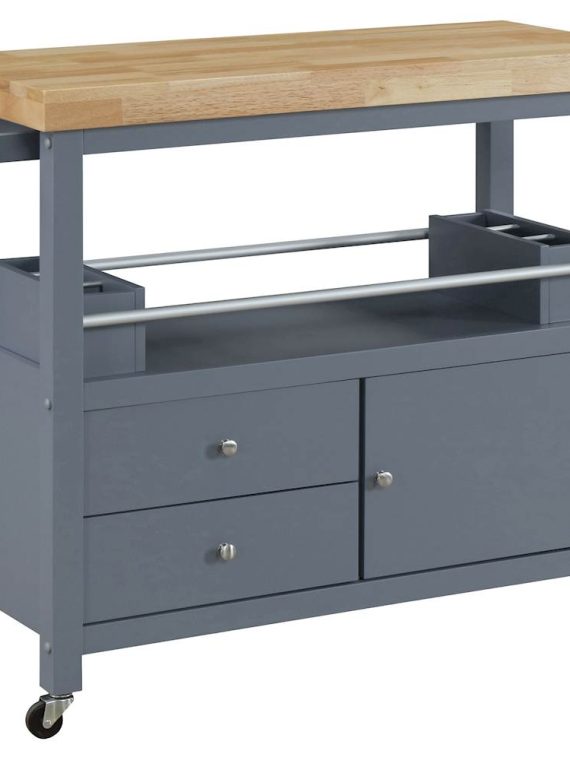 2026 Click Decor – Anson Kitchen Cart – Gray