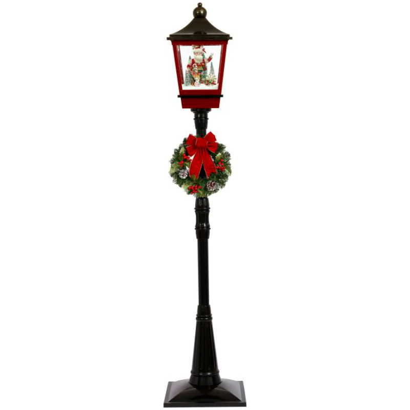 Snowing Lamp Post with Elf and Candy Cane, 72