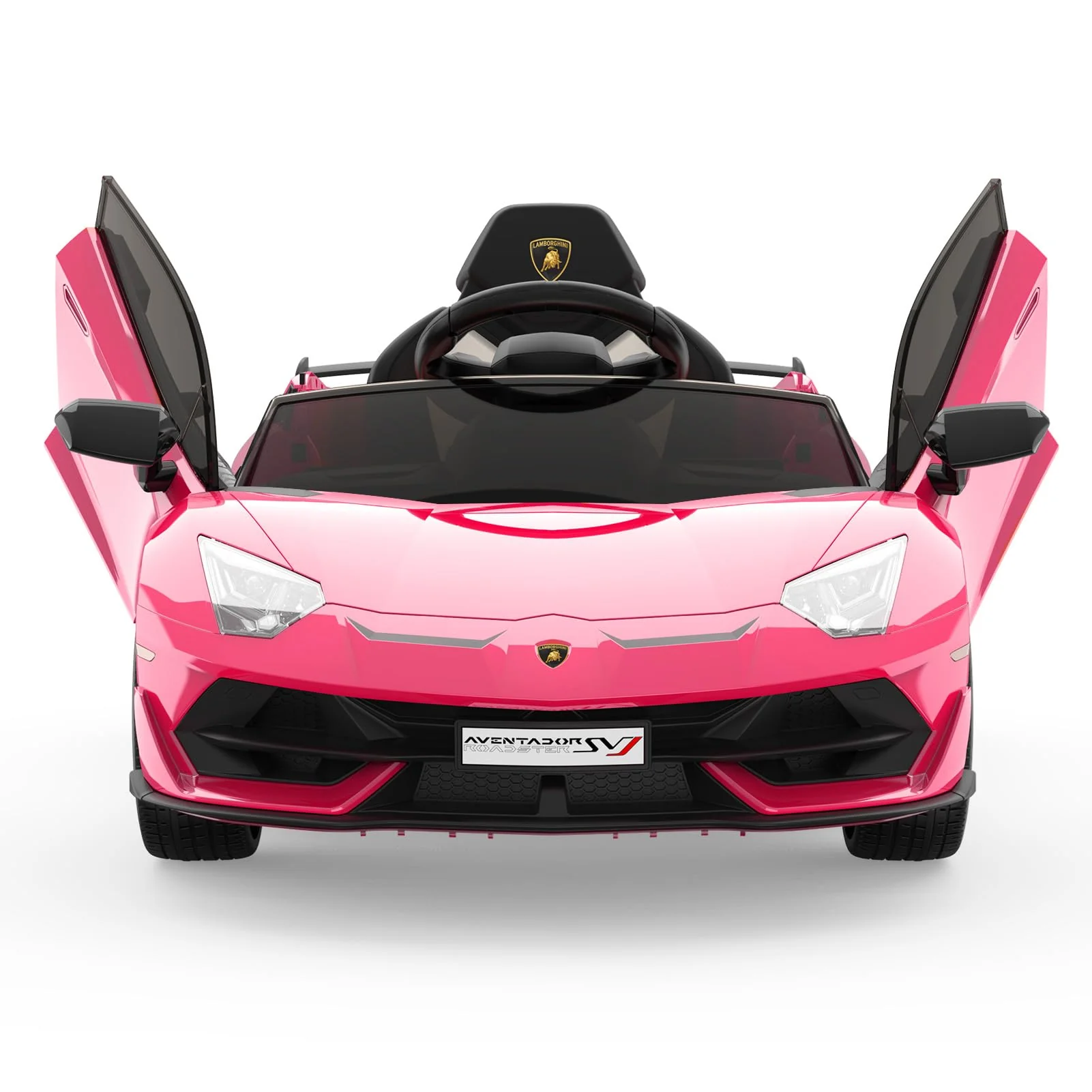 Garvee 12V Electric Ride-On Car for Kids | Licensed Lamborghini Battery-Powered Sports Car with Remote Control, 2 Speeds, Sound System, LED Headlights, Hydraulic Doors