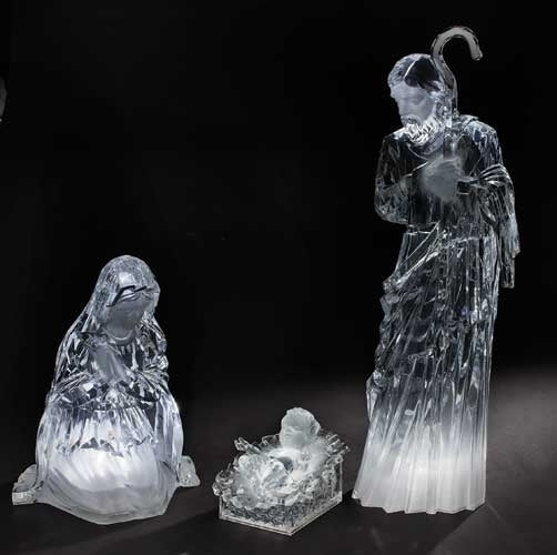 Three Piece LED Holy Family Figurine Set, 23