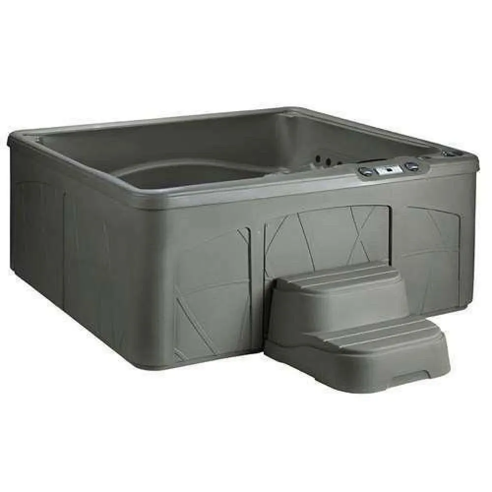 LifeSmart 2 Step Non Slip Square Spa Hot Tub Straight Steps, Taupe (Used)