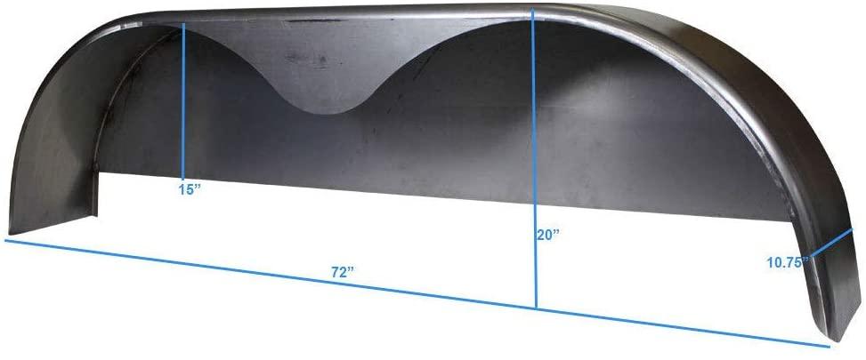 2026 72 10-3/4 Tandem Axle Steel Trailer Fender w/Back Plate Welded In (2-Pack) NO250063