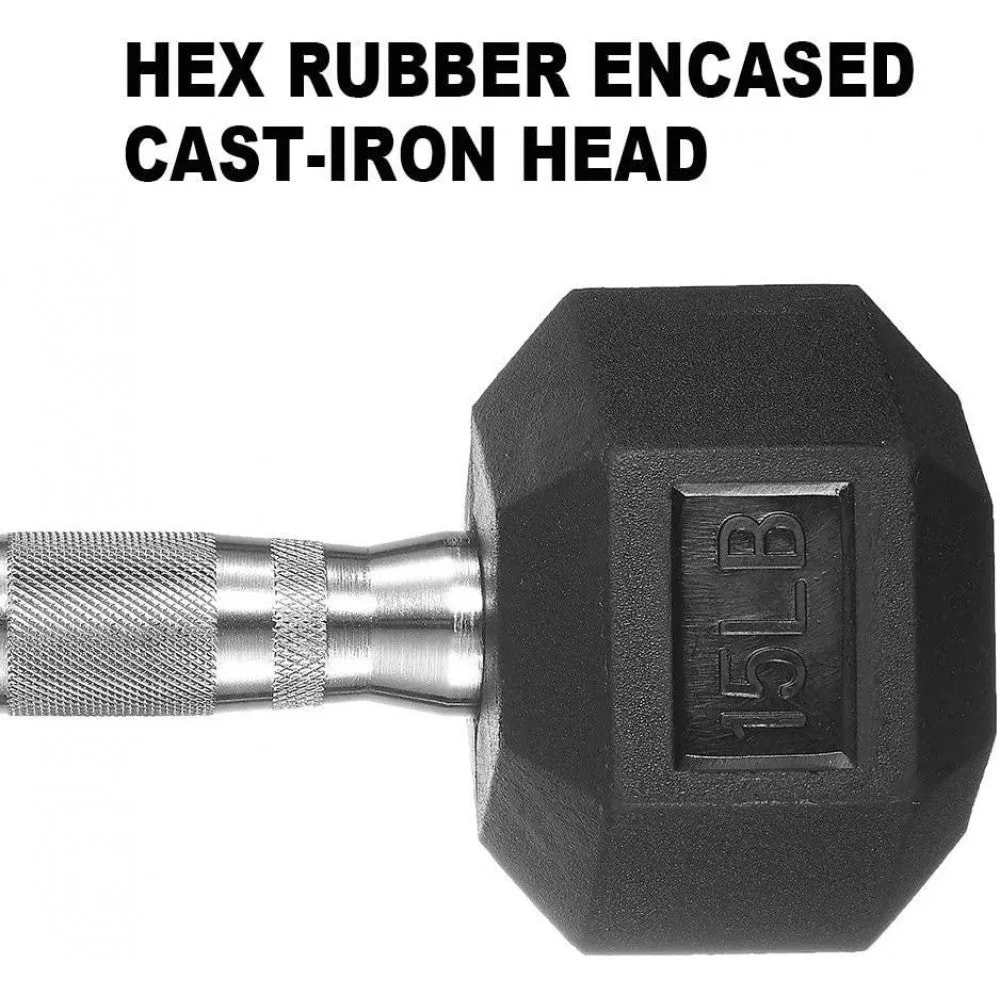 papababe Dumbbell Set with A-Frame Dumbbell Rack Rubber Encased Hex Dumbbell Free Weights Dumbbells Set Home Weight Set (A Pair of 5 10 15 20 25 LB Dumbbell with Dumbbell Rack)
