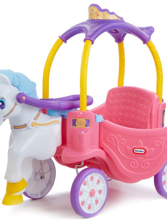 2026 Princess Horse and Carriage, Kids Ride-On Toy