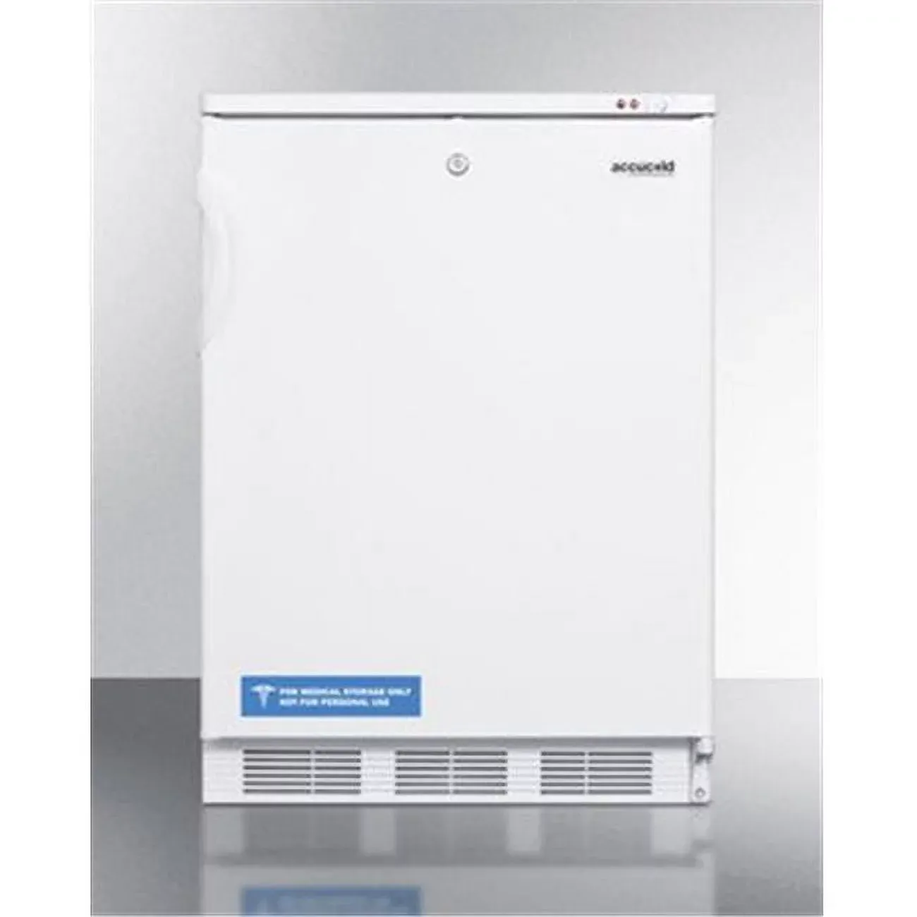Commercial built-in undercounter medical all-freezer capable of -25 C operation, with front-mounted lock