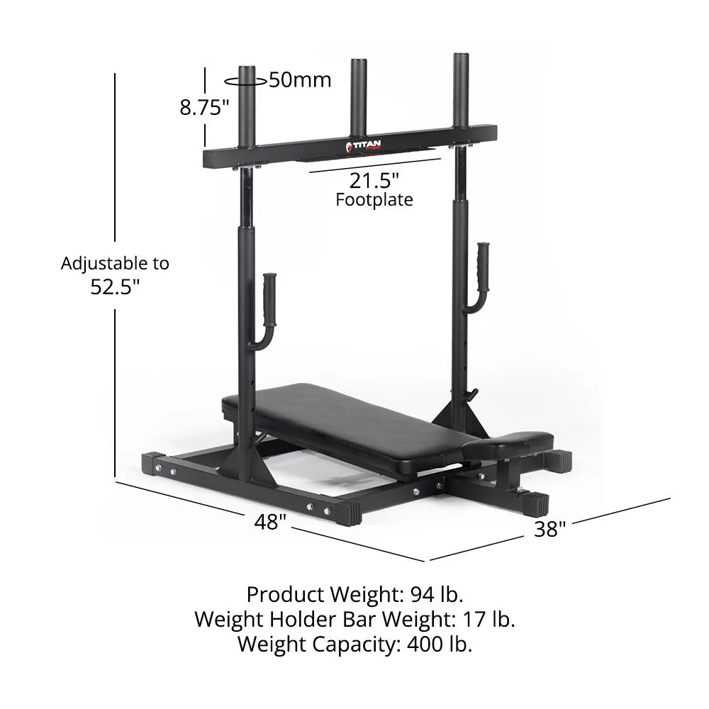 Titan Fitness Vertical Leg Press Machine, 400 LB Capacity, Diamond Footplate Olympic Plate Compatible, Leg Strengthening Workout, High-Intensity Presses, Lower Body