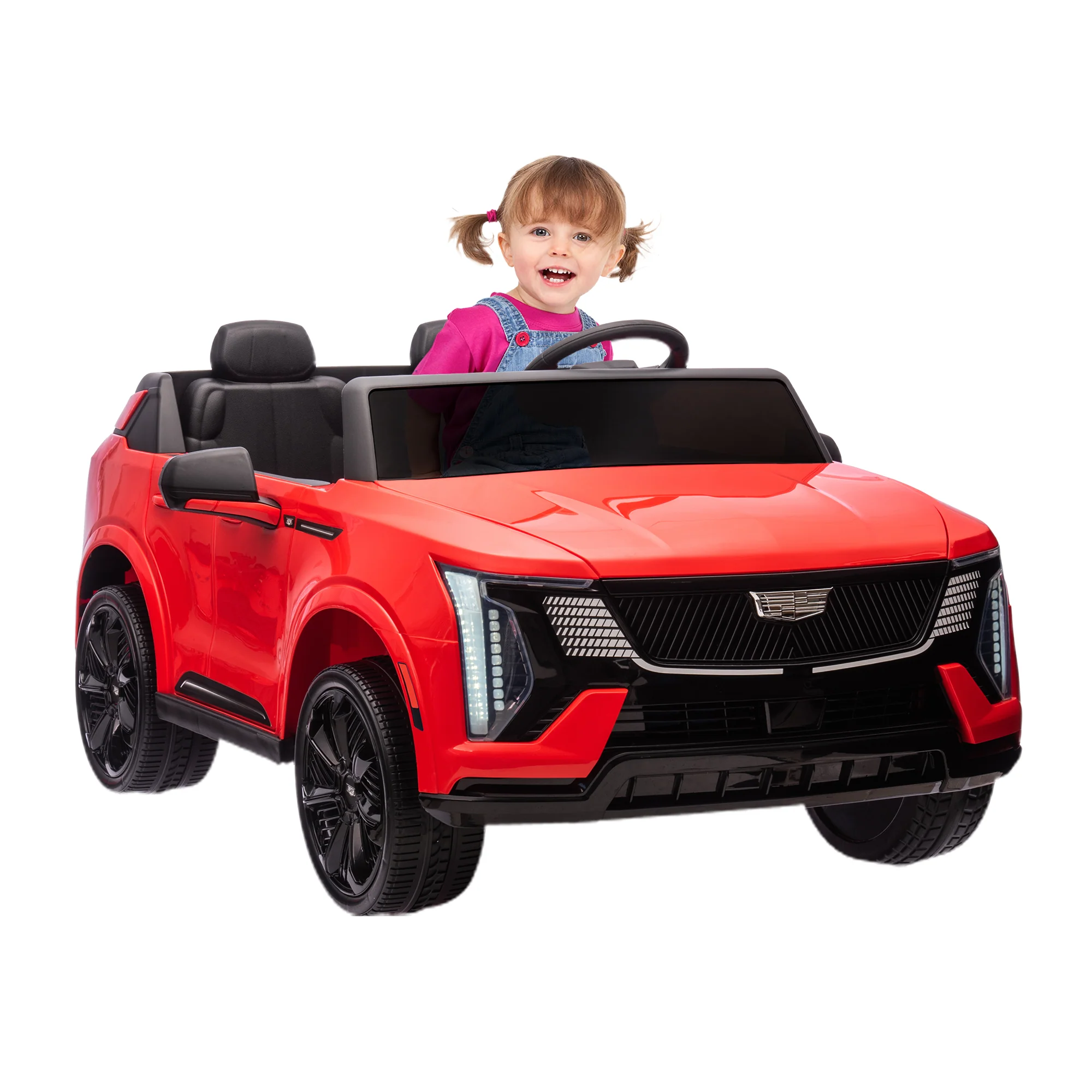 Garvee 24V Licensed Ride On Truck with Remote Control - 2 Seater Electric Car for Kids w/ Parental Remote, LED Lights & Music Player | Battery Powered Ride-On Toy Truck for Boys & Girls