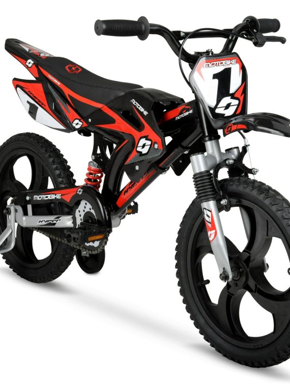 2026 Hyper Bicycles 16in Kids Mag Wheels Motobike, Black/Red