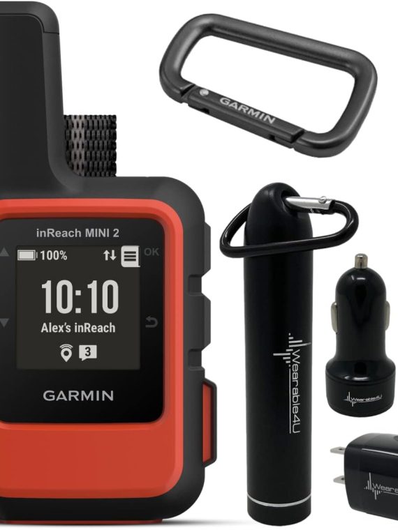 2026 Wearable4U – Garmin inReach Mini 2 Satellite Communicator (Flame Red) with Power Pack Bundle