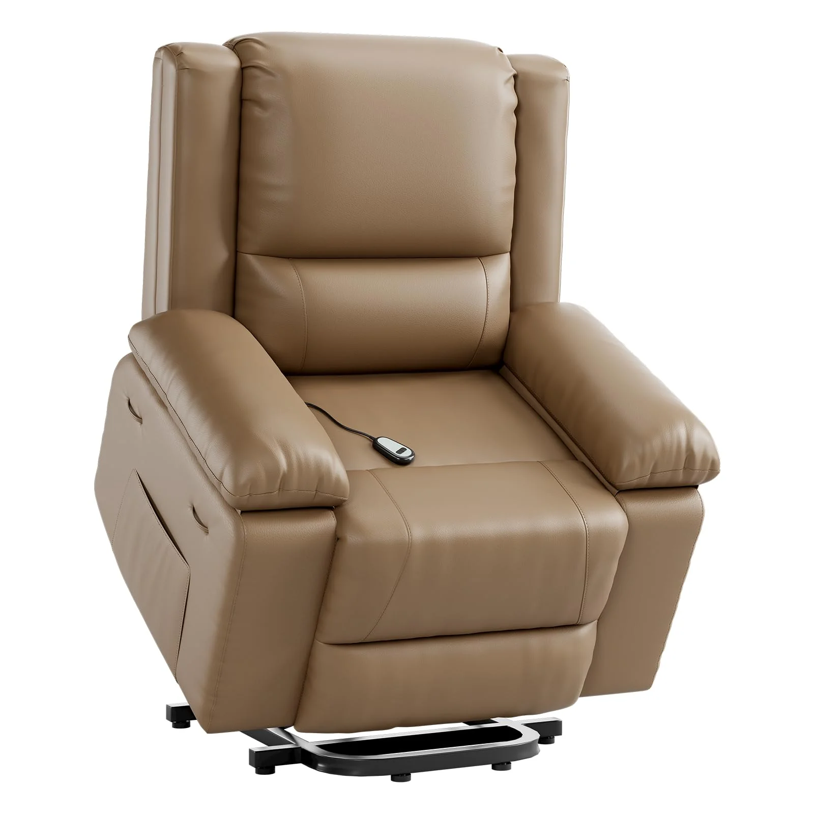 Garvee Power Lift Recliner Chair PU Leather with Massage for Elderly Ergonomic Lounge Chair Classic Single Sofa with Side Pockets Home Theater Seat-27