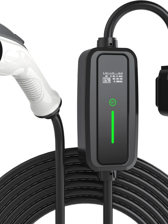 2026 Rexing – J1772 Level 2 NEMA 14-50 Portable Electric Vehicle (EV) Charger – up to 32A – 17′ – Black