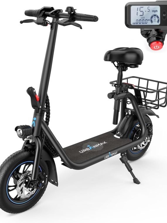 2026 URBANMAX C1 Electric Scooter with Seat, 450W Powerful Motor up to 22 Miles Range
