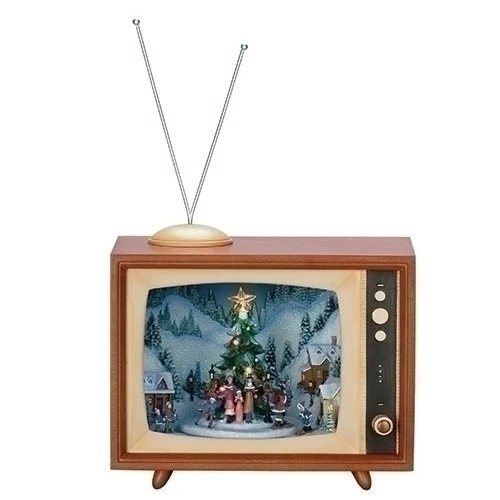 Musical LED TV W/ Rotating Carolers, 8.5