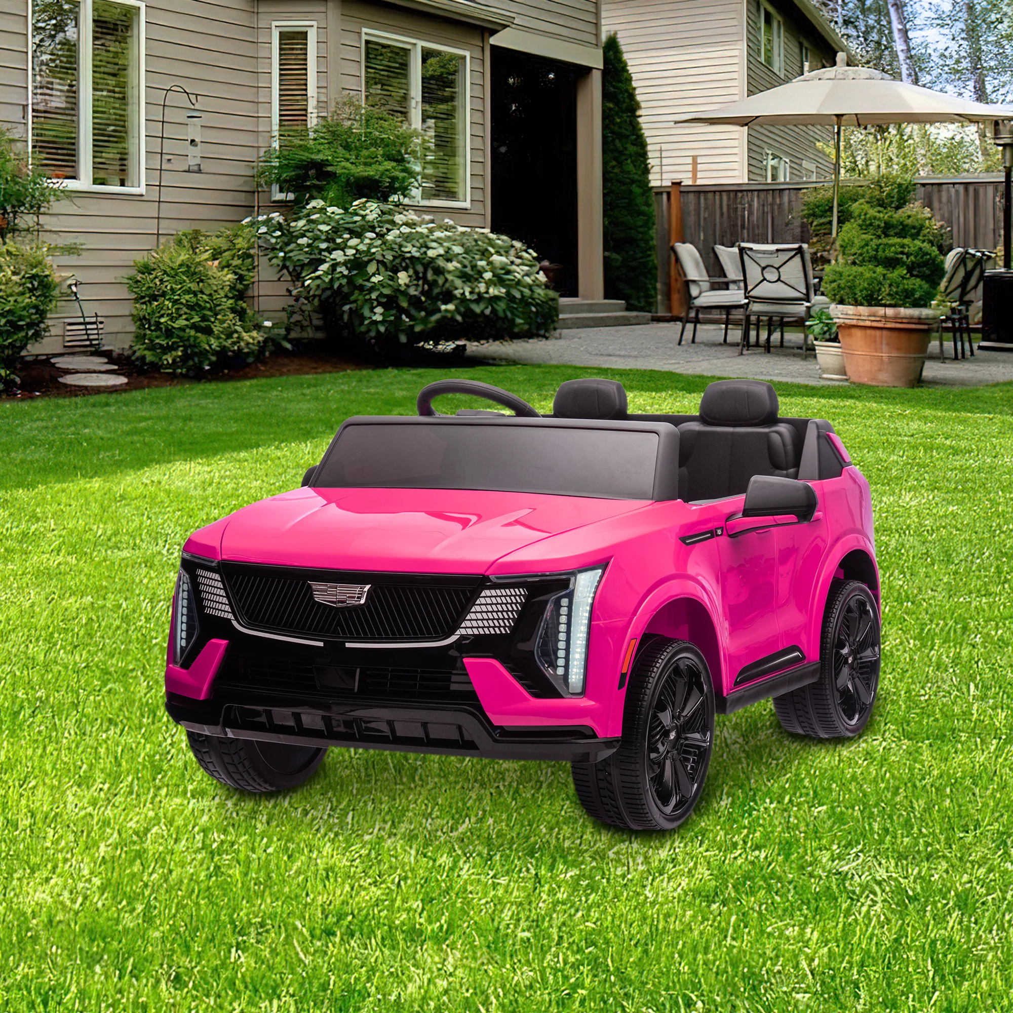 Garvee 24V Licensed Ride On Truck with Remote Control - 2 Seater Electric Car for Kids w/ Parental Remote, LED Lights & Music Player | Battery Powered Ride-On Toy Truck for Boys & Girls