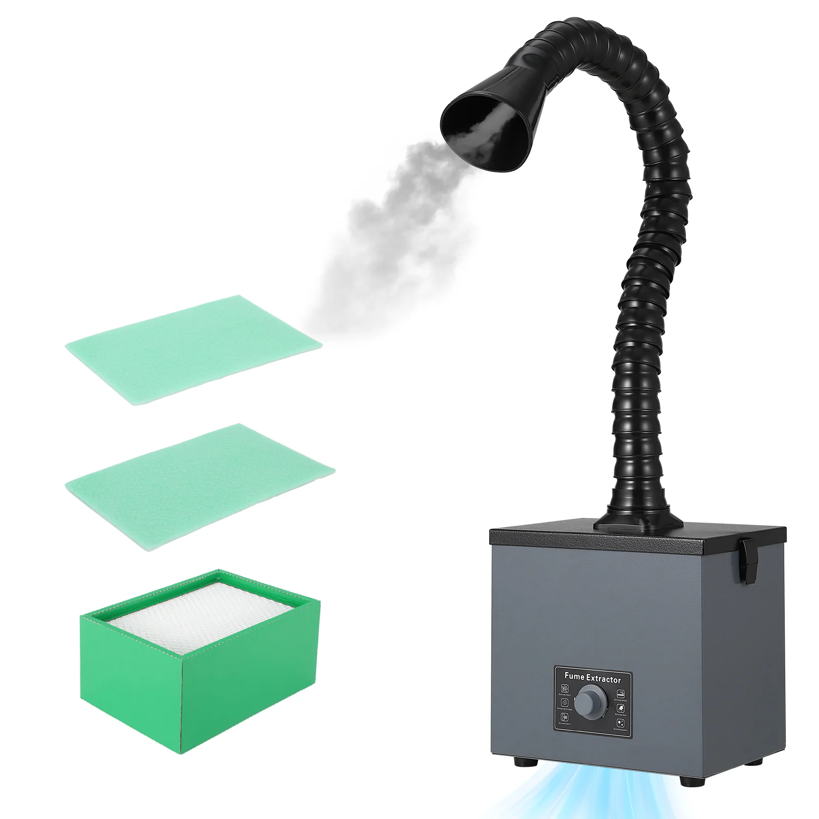 Garvee Solder Fume Extractor - Powerful 100W Suction, Low-Noise, 3-Stage Filtration System for Engraving Cutting, Soldering Iron, 3D Printing, Nail Salon, 99.9% Purification Rate