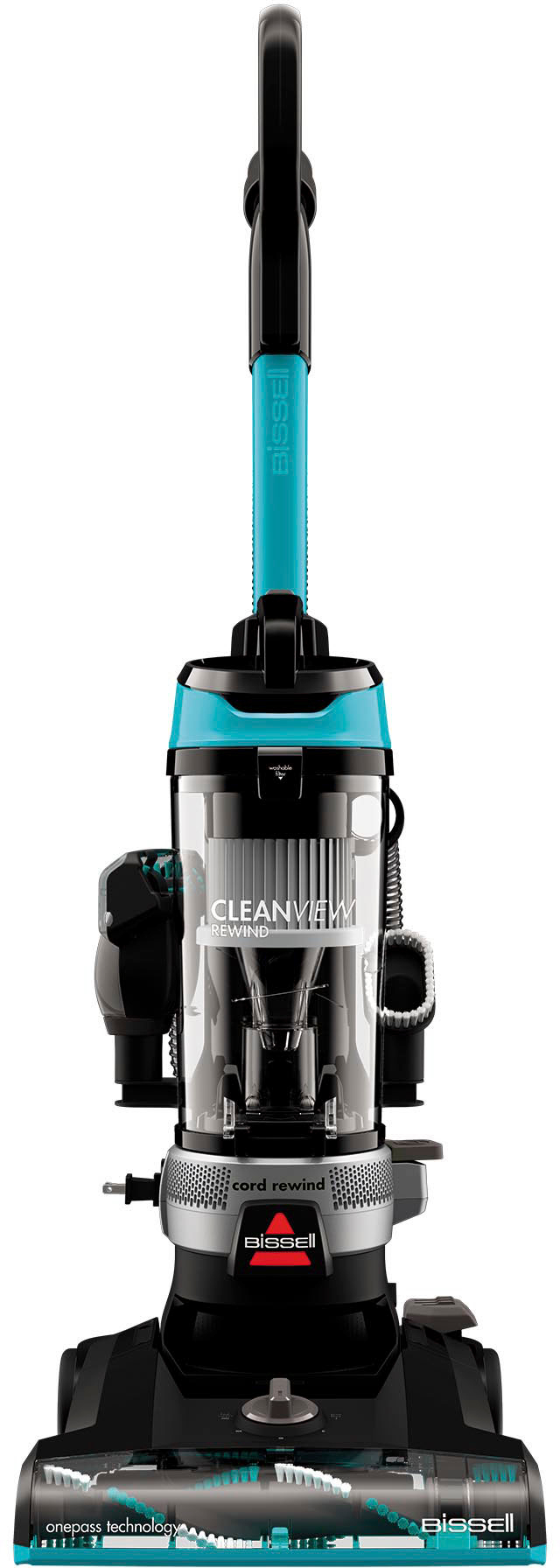 2026 BISSELL – CleanView Rewind Upright Vacuum Cleaner – Black with Electric Blue accents