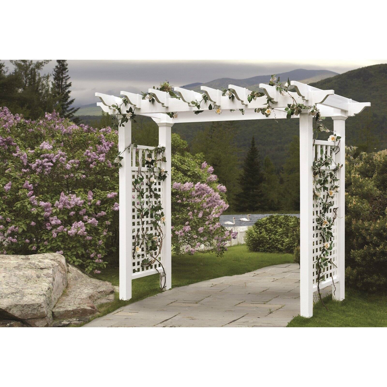 2026 Vita 88′′ x 32′′ x 86.5′′ Fairfield Grande Vinyl Arbor, White, VA84231