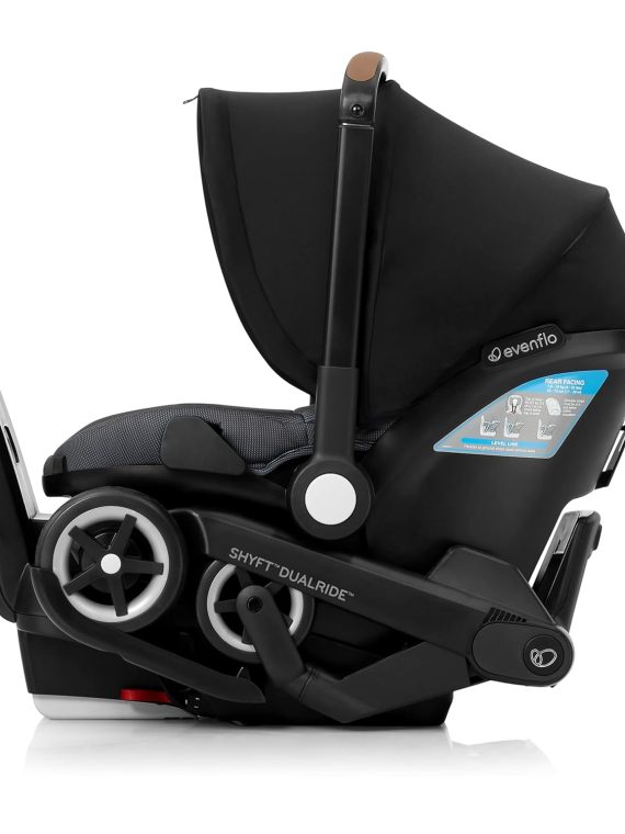 2026 Evenflo Shyft DualRide Infant Car Seat and Stroller Combo with Carryall Storage (Boone Gray)