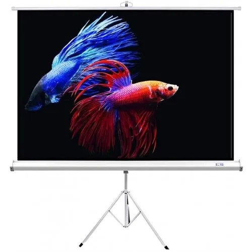 Quisilife Portable Projector Screen Outdoor Movies Screen with Stand – 4:3 HD Anti-Crease Indoor Projection Screen Foldable for Home Theater Cinema (Color : White, Size : 75inch)