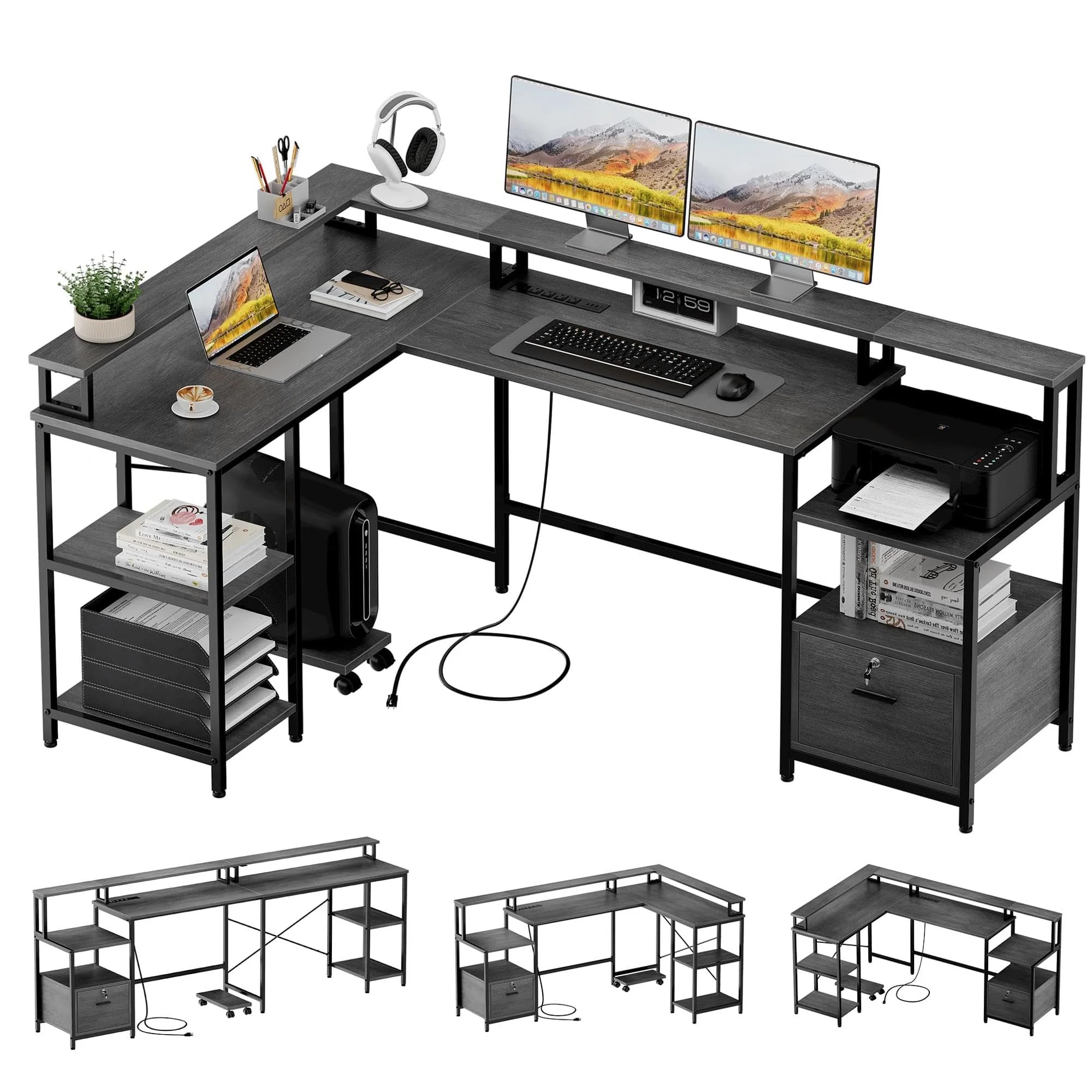 Garvee L Shaped Desk 76