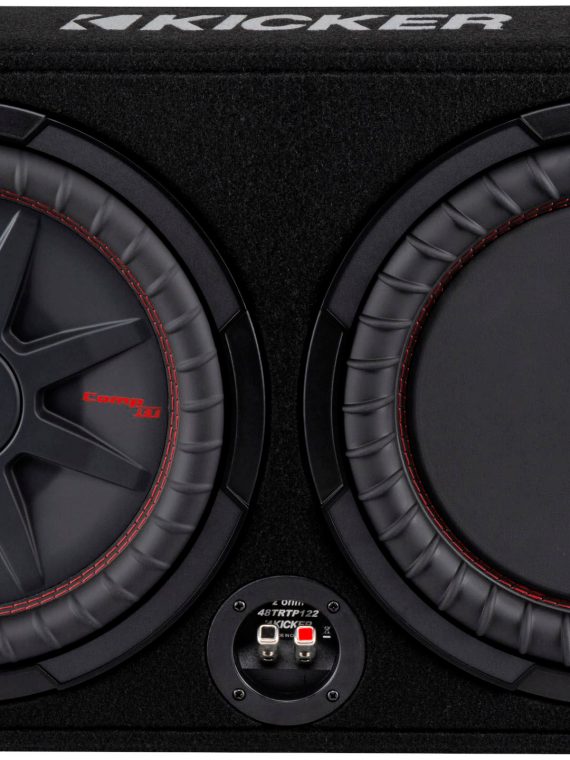 2026 KICKER – CompRT Down-Firing 12” Dual-Voice-Coil 2-Ohm Loaded Subwoofer Enclosure – Black