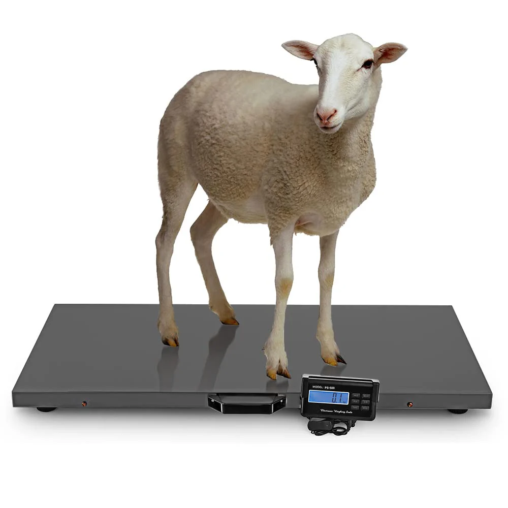 1100 LBS x 0.2 LBS Livestock Scale Electronic Platform Scale for Dog Goat Sheep Black