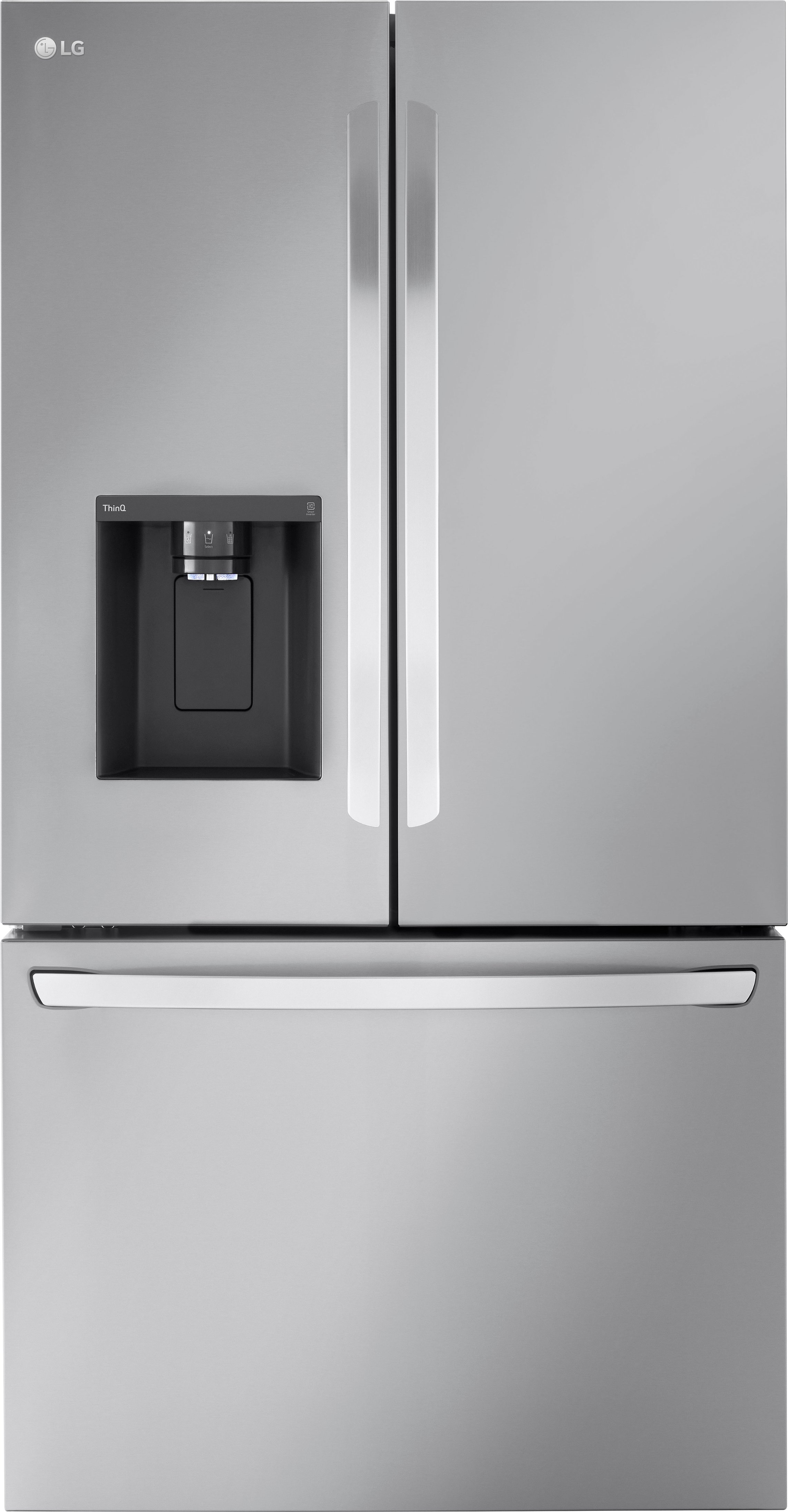 2026 LG – Counter-Depth MAX 25.5 Cu. Ft. French Door Smart Refrigerator with Dual Ice – Stainless Steel