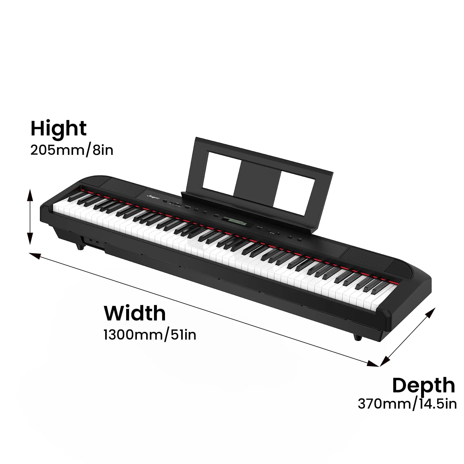 Garvee Digital Piano, Full Size 88 Key Weighted Hammer Keyborad Piano, Portable Electric Keyboard Piano for Beginner/Adults with Sustain Pedal, Power Supply, And Built in Speakers (Without Stand)