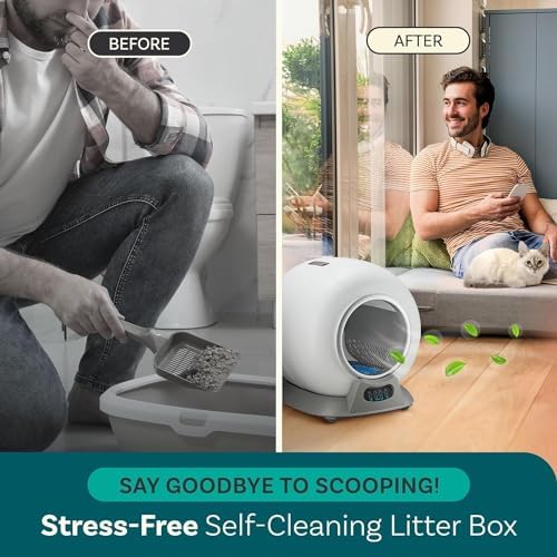 2026 Cat Robot Automatic Litter Box  Self Cleaning Litter Box  Scoop free covered automatic Cat Litter Box Self-Cleaning for Multiple Cats Ultra Cleaning -Odor Removal -APP Control Smart Litter Box