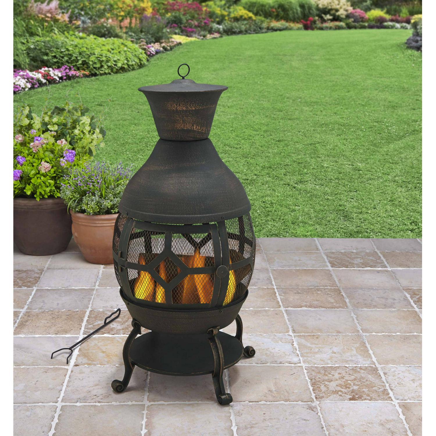 2026 Better Homes and Gardens Wood-burning Cast Iron Chiminea, Antique Bronze
