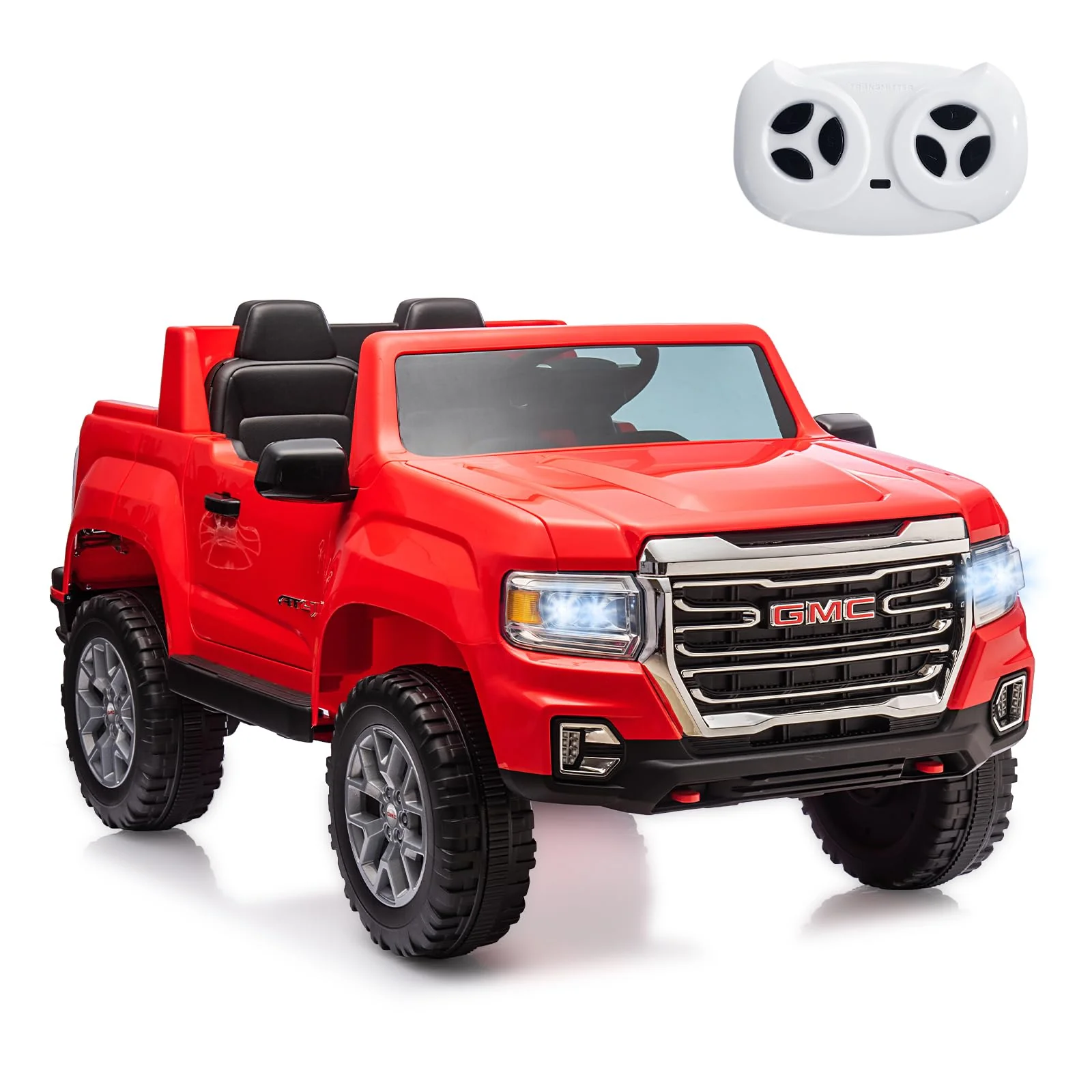 Garvee 24V 2-Seater Ride On Truck Car, Licensed GMC Battery Powered Electric Kids Car with Remote Control, LED Lights, MP3, 2 * 200W Motor, 20.5