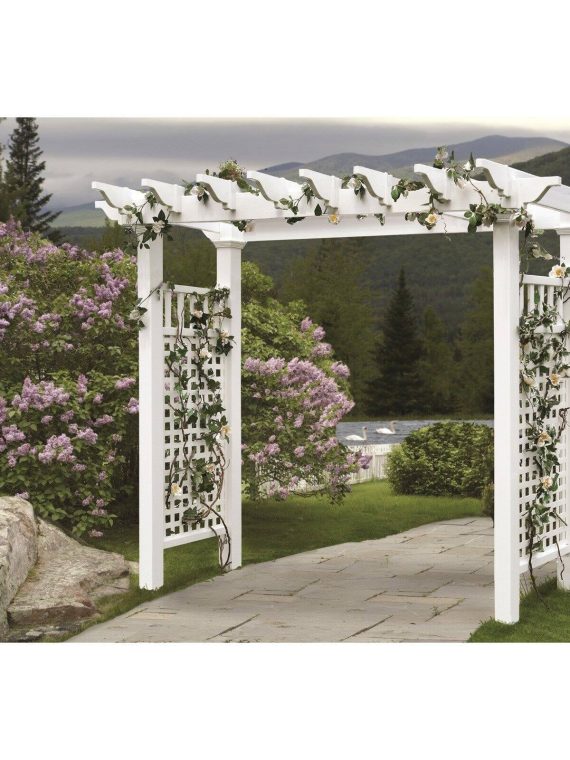 2026 Vita 88′′ x 32′′ x 86.5′′ Fairfield Grande Vinyl Arbor, White, VA84231