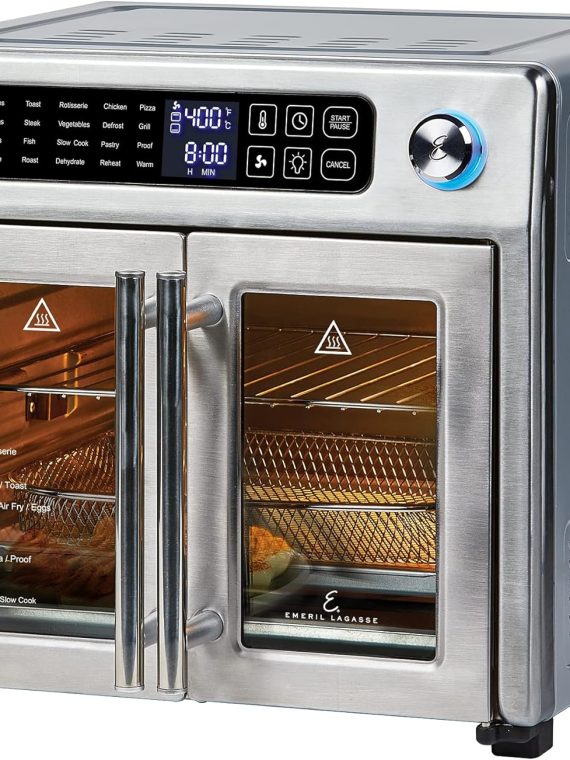 2026 Emeril Lagasse 26 QT Extra Large Air Fryer  Convection Toaster Oven with French Doors  Stainless Steel