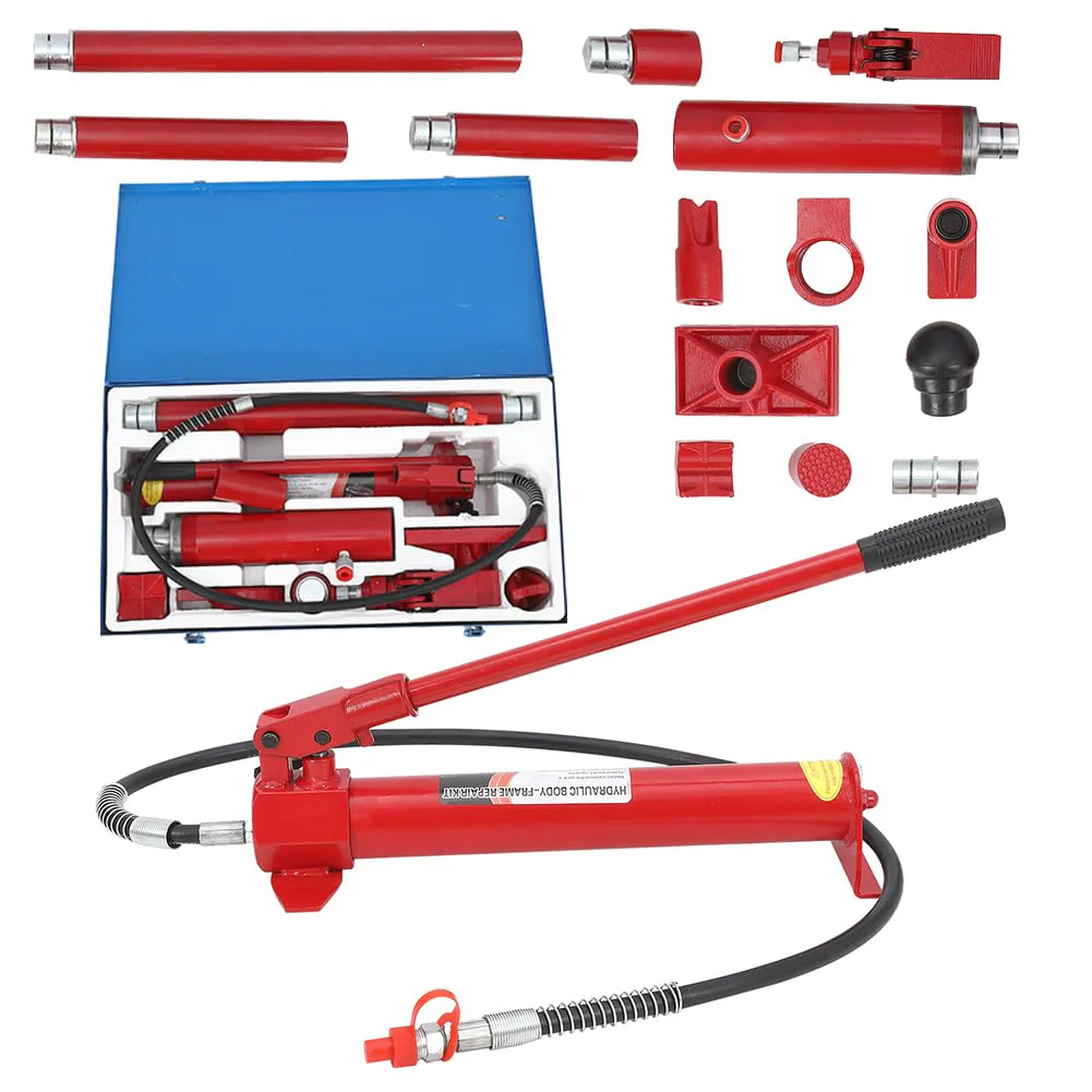 Garvee 20 Ton Porta Power Hydraulic Kit + 4.7 Ft Oil Hose + Portable Hydraulic Jack + TPU Seal + Electrostatic Powder + Auto Body Frame Repair + Construction