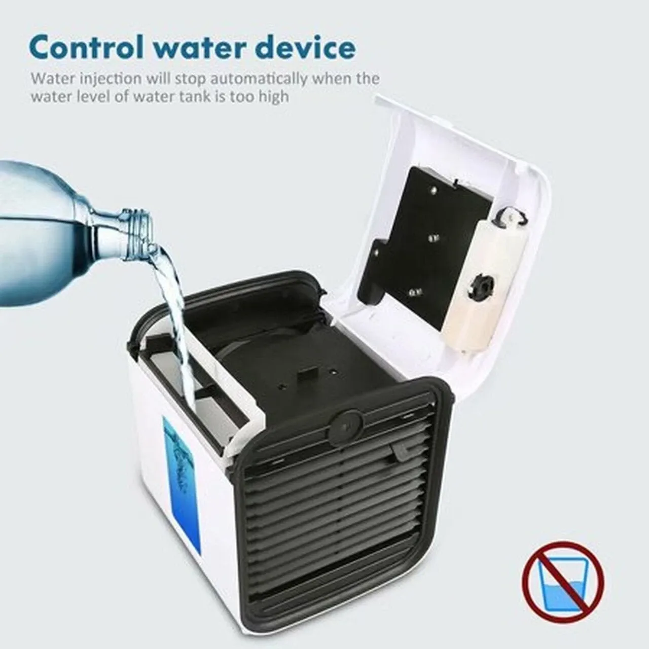 Mini Multifunctional LED Air Conditioner Fan Cooling Fan Humidifier Air Purifier with Battery