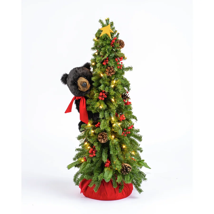 Black Bear Climbing on Christmas Tree 40