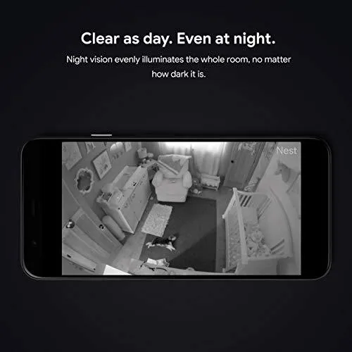 Google Nest Cam Indoor – Wired Indoor Camera for Home Security – Control with Your Phone and Get Mobile Alerts – Surveillance Camera with 24/7 Live Video and Night Vision