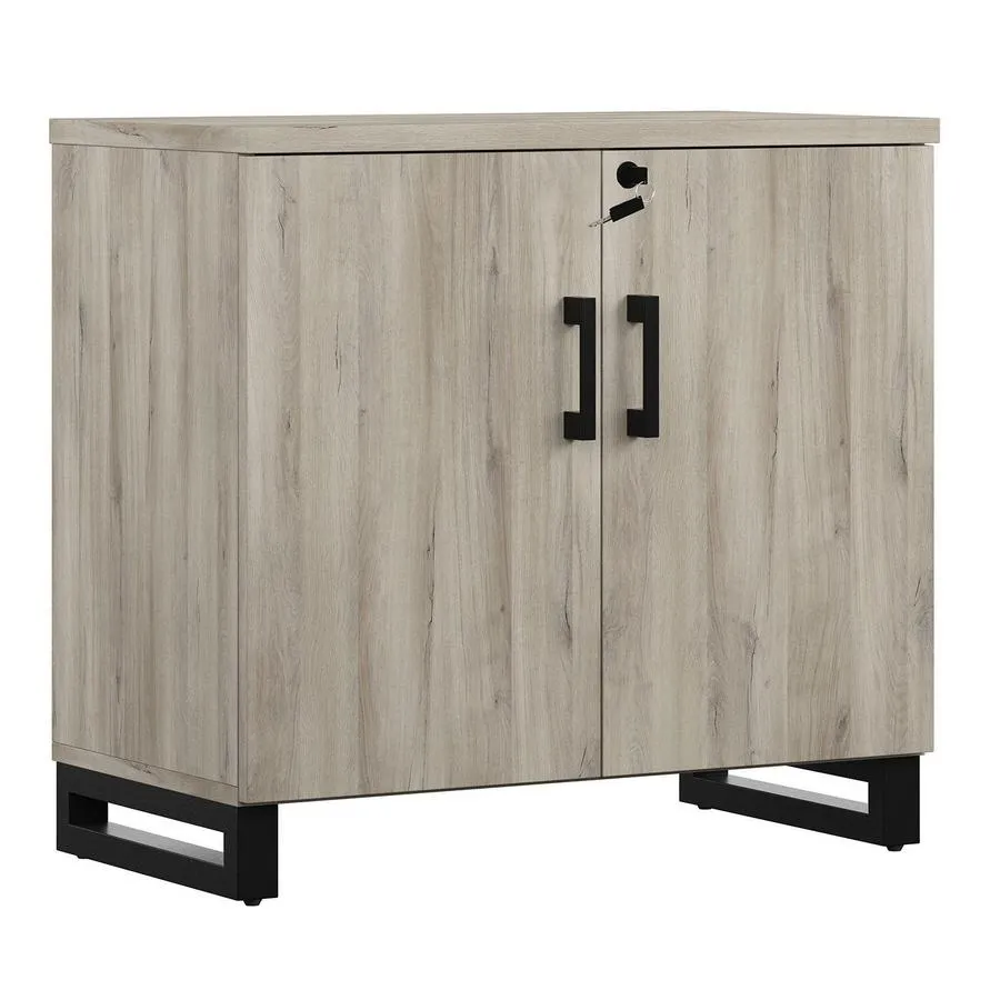 Apex Storage Cabinet & Bookshelf, Weathered Oak